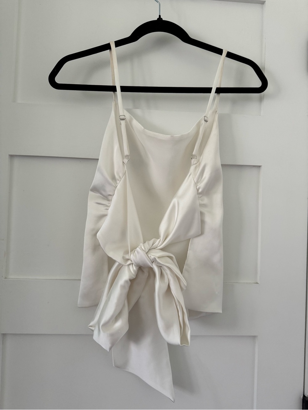 Zara Cream Satin Tie-Back Cami